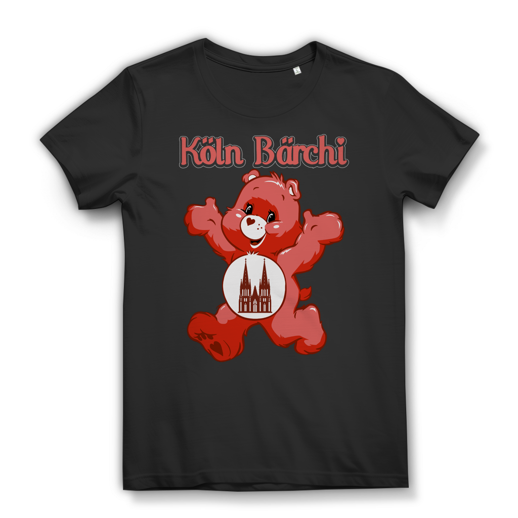 Köln Bärchi Rot Glücksbärchi - Damen Premium Bio T-Shirt Schwarz Black