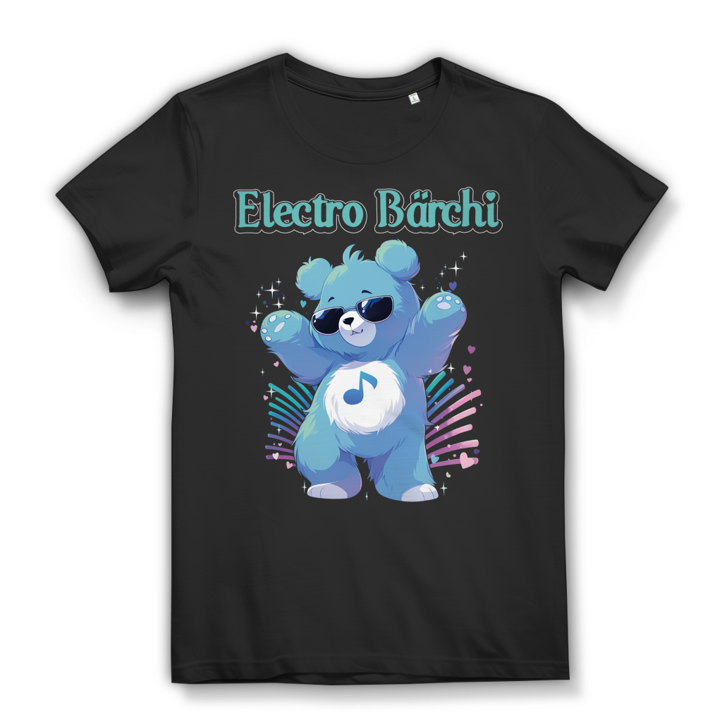 Electro Bärchi Glücksbärchi - Damen Premium Bio T-Shirt Schwarz Black