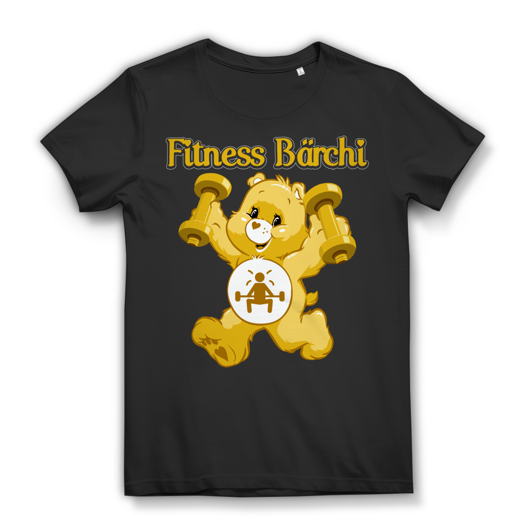 Fitness Gym Fitnessstudio Bärchi Glücksbärchi - Damen Premium Bio T-Shirt Schwarz Black
