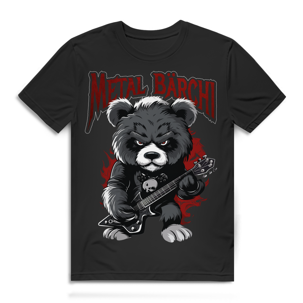 Metal Bärchi Glücksbärchi Heavy Metal - Herren Premium Bio T-Shirt Black
