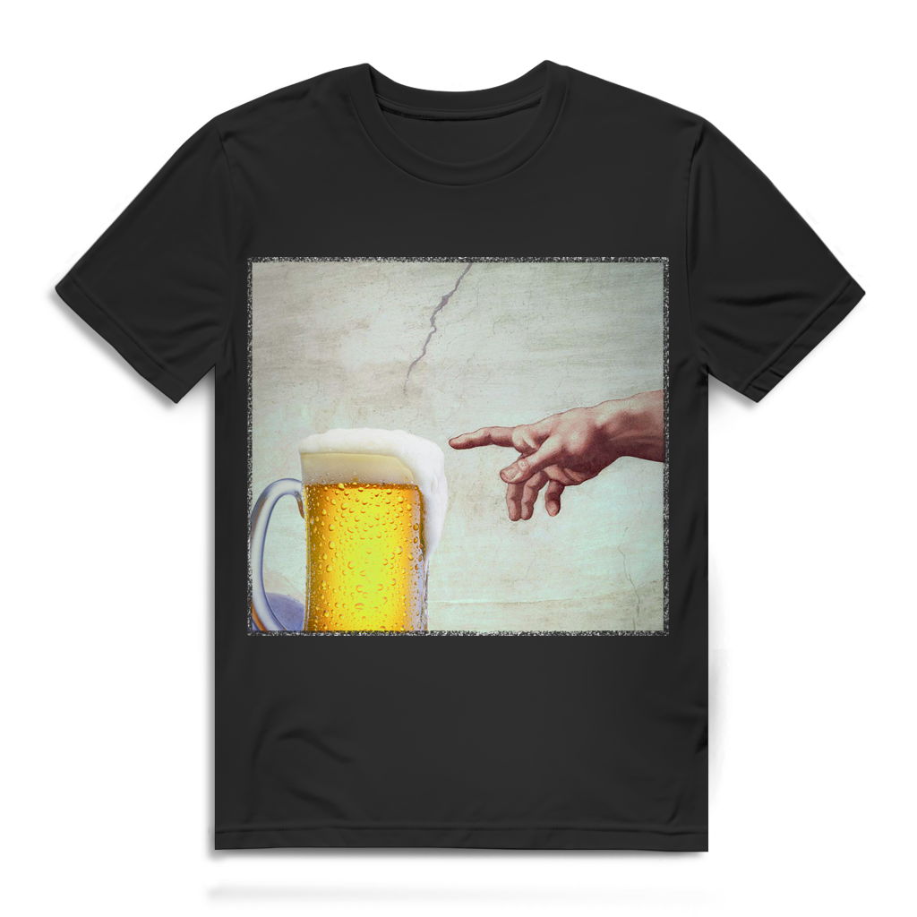 Gottes Hand mit Bier - Herren Premium Bio T-Shirt Black