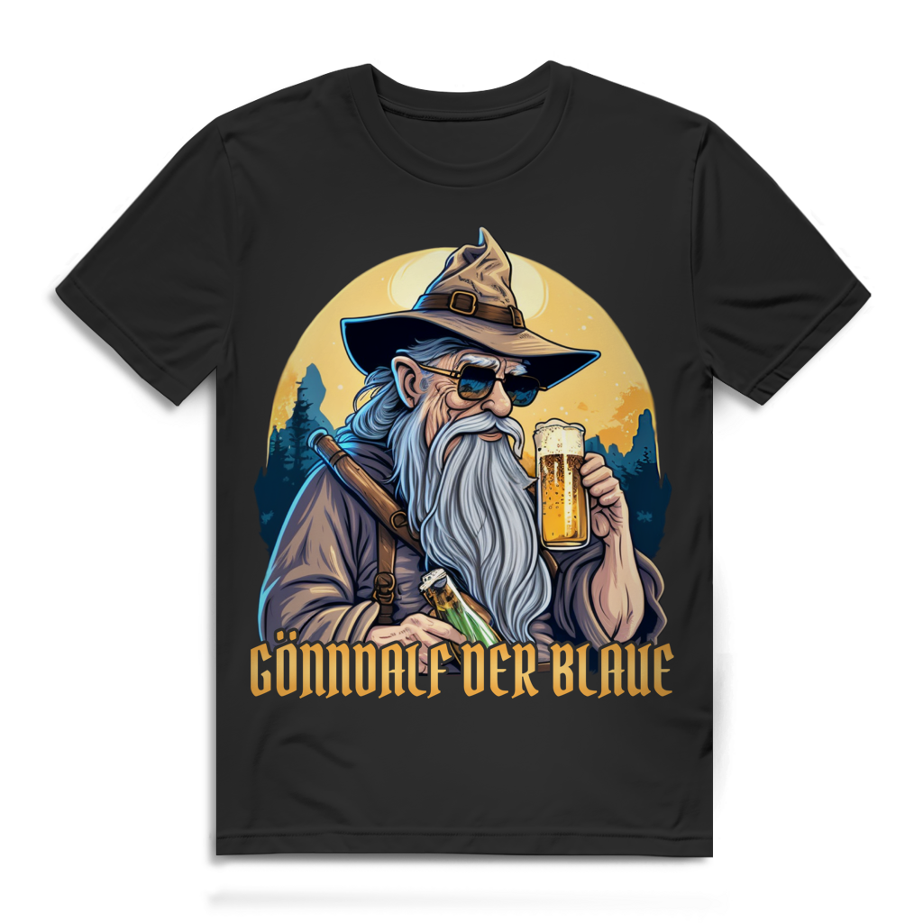 Gönndalf der Blaue Toon - Herren Premium Bio T-Shirt Black