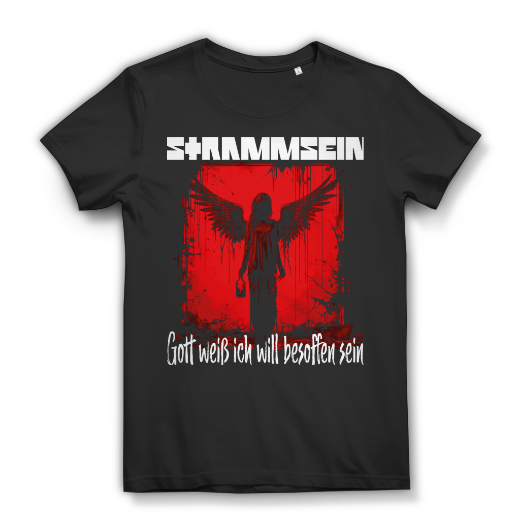 Strammsein Gott weiß ich will besoffen sein - Damen Premium Bio T-Shirt Black