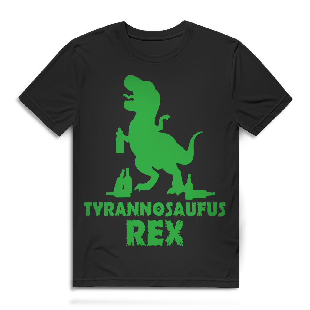 Tyrannosaufus Tyrannosaurus Rex Dinosaurier mit Bier - Herren Premium Bio T-Shirt Black