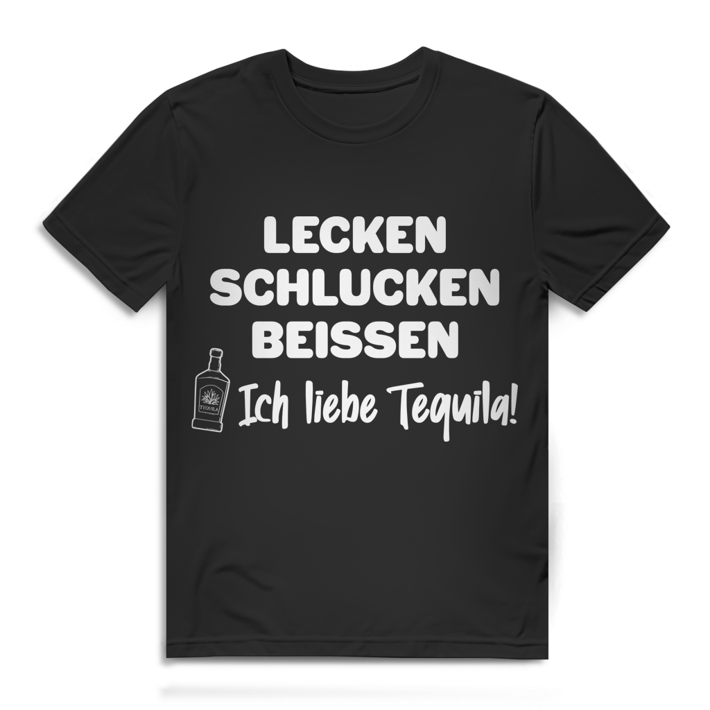 Lecken Schlucken Beissen Ich Liebe Tequila - Herren Premium Bio T-Shirt Black