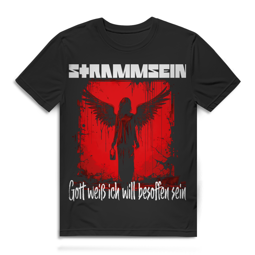 Strammsein Gott weiß ich will besoffen sein - Herren Premium Bio T-Shirt Black