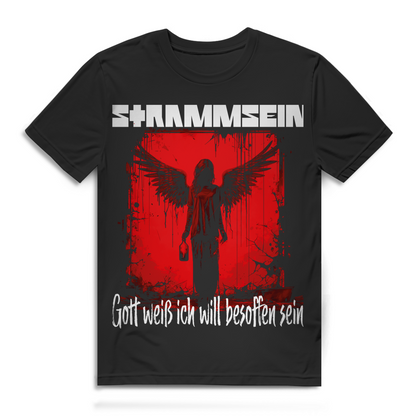 Strammsein Gott weiß ich will besoffen sein - Herren Premium Bio T-Shirt Black