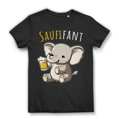 Saufifant süßer Elefant mit Bier - Damen Premium Bio T-Shirt Black