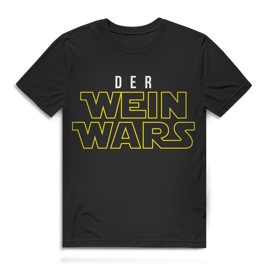 Der Wein Wars – Herren Bio T-Shirt lustige Star für Wein-Fans Black