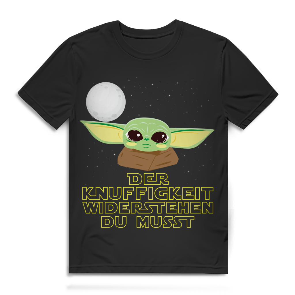Der Knuffigkeit widerstehen du musst – Herren Bio T-Shirt Black