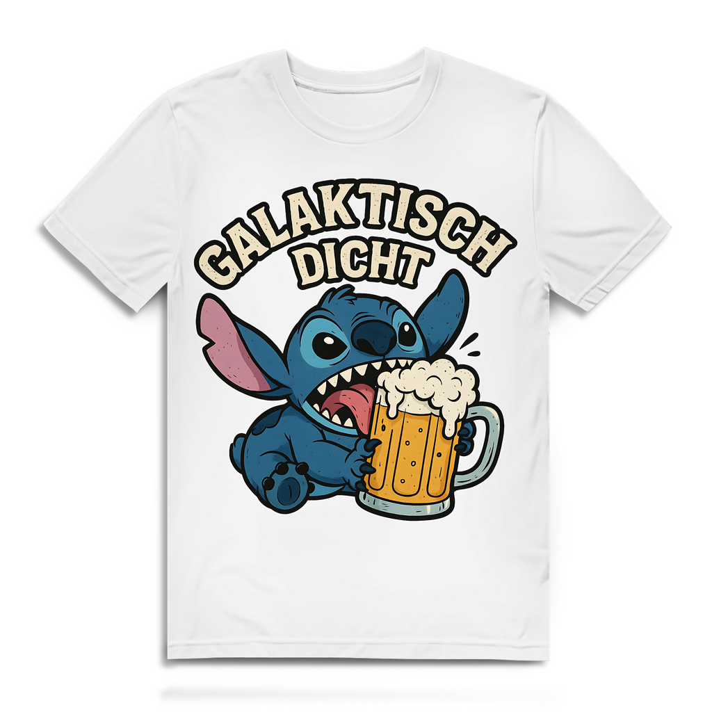 Stitch Galaktisch Dicht Bier Alien - Herren Premium Bio T-Shirt White