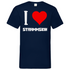 I love Strammsein - Herren V-Neck Shirt Navy