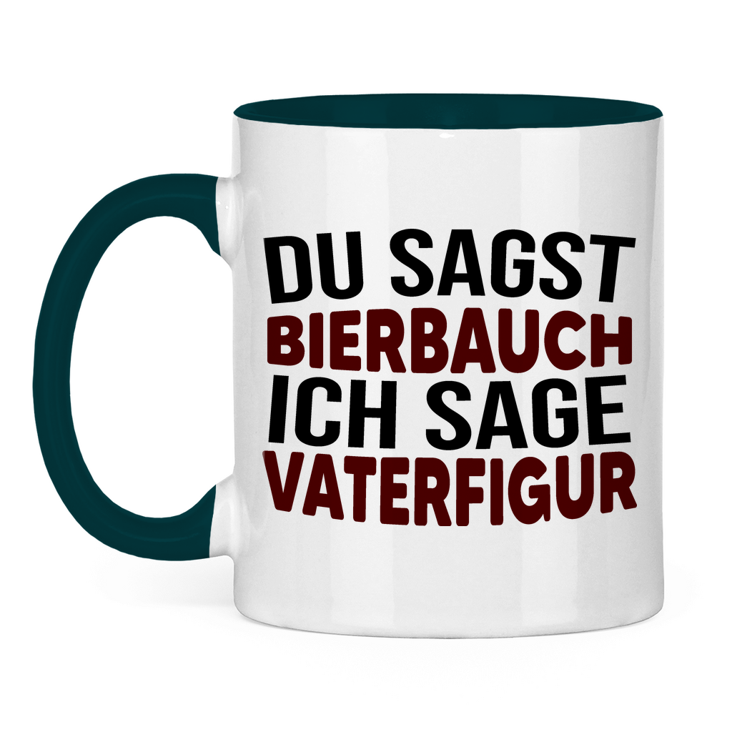 Du sagst Bierbauch ich sage Vaterfigur - Tasse zweifarbig