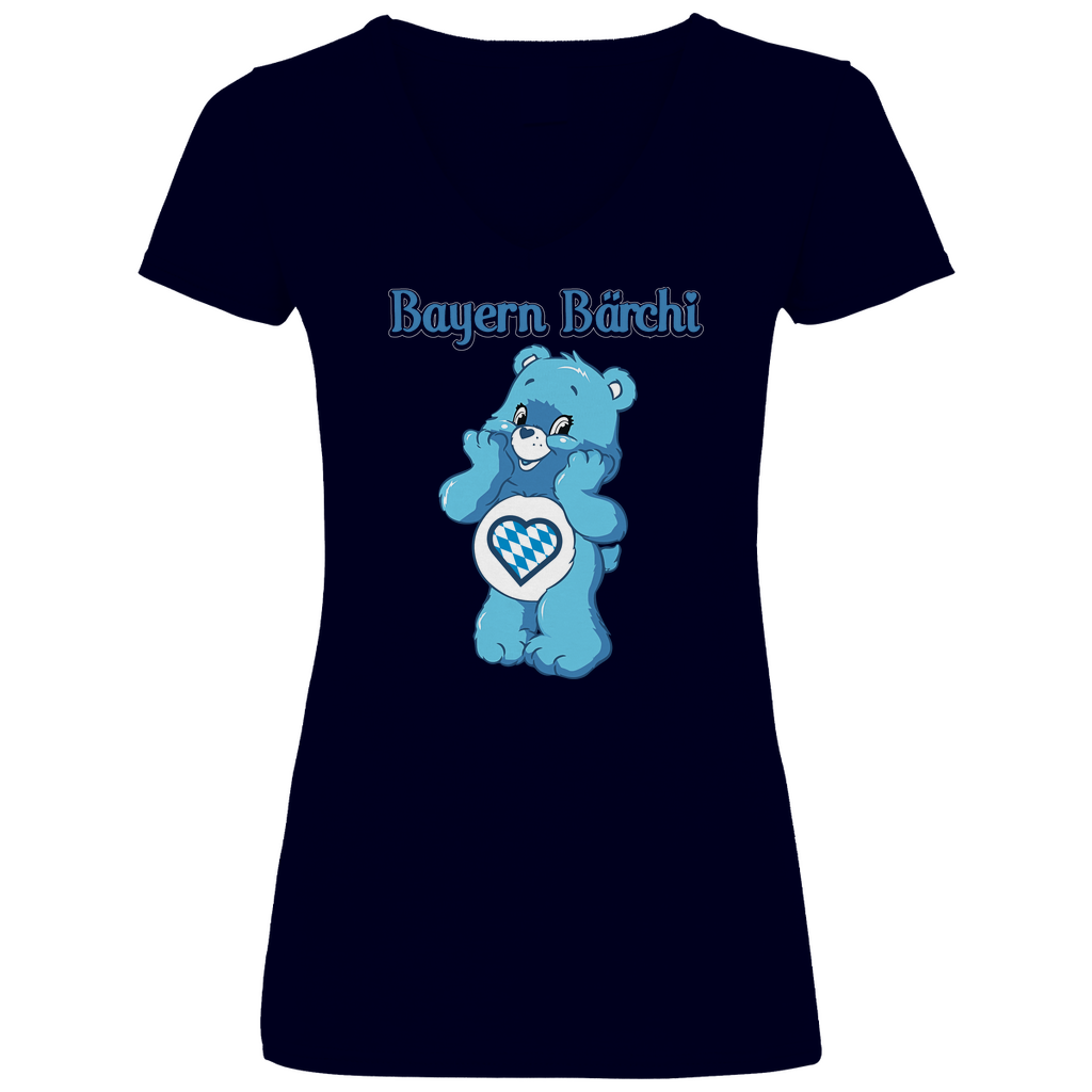 Bayern Bärchi - Glücksbärchi - V-Neck Damenshirt Deep Navy