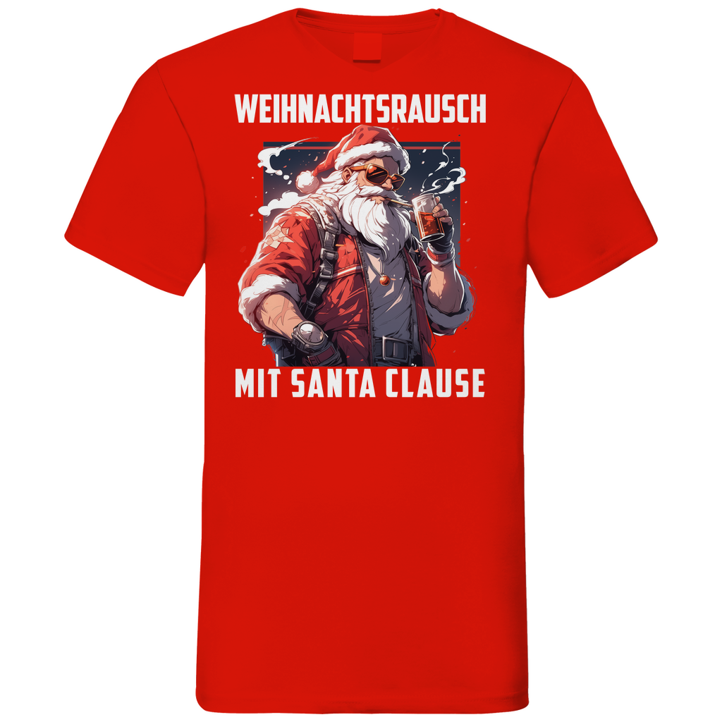 Weihnachtsrausch mit Santa Clause - Herren V-Neck Shirt