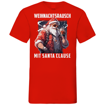 Weihnachtsrausch mit Santa Clause - Herren V-Neck Shirt Red