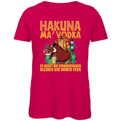 Hakuna Ma Vodka Timon und Pumbaa - Damen Premium Bio T-Shirt Fuchsia