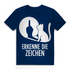 Herren Premium Bio T-Shirt Erkenne Die Zeichen Katze Katzenliebhaber Navy