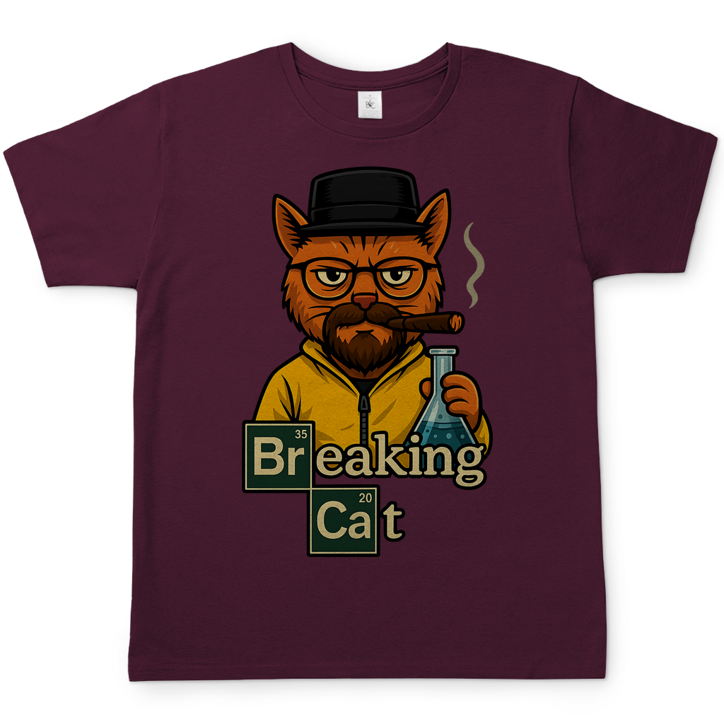 Breaking Bad Breaking Cat Katze - Herren T-Shirt Burgundy