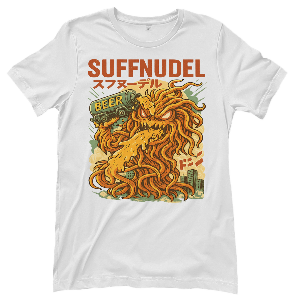 Suffnudel Bier Monster Nudel Kaiju - Damen T-Shirt White