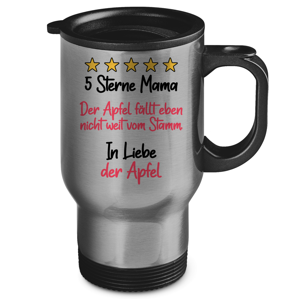 5 Sterne Mama in liebe der Apfel - Edelstahl-Thermobecher