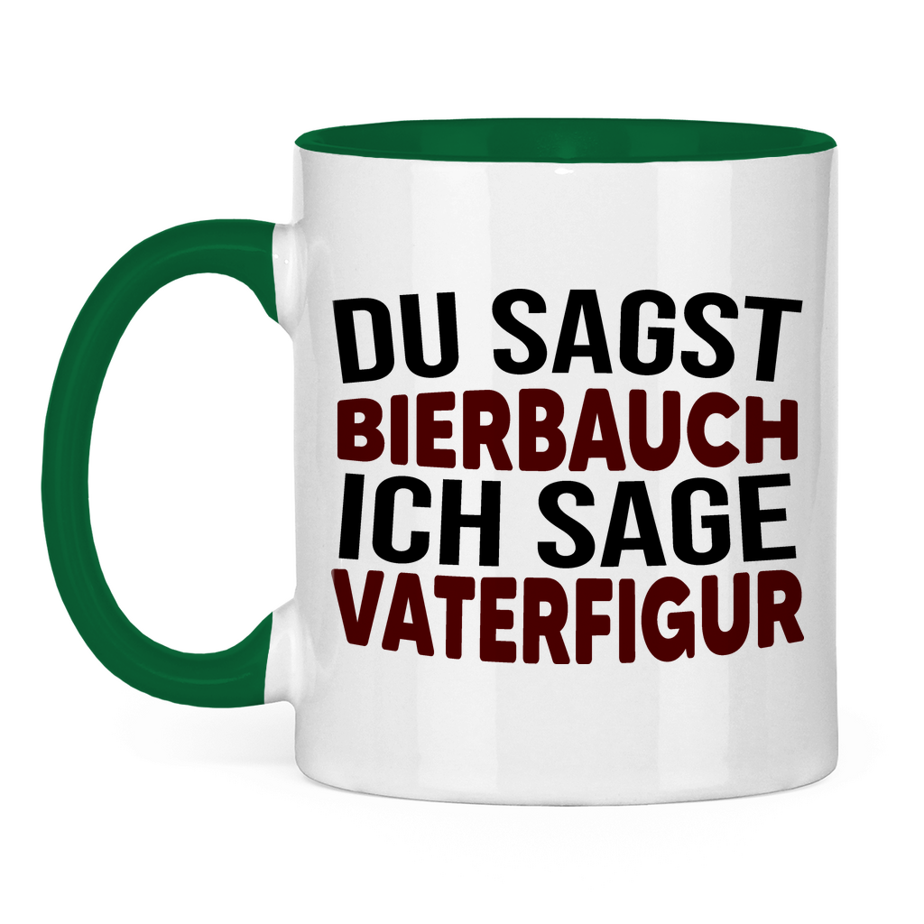 Du sagst Bierbauch ich sage Vaterfigur - Tasse zweifarbig Green