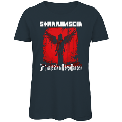 Strammsein Gott weiß ich will besoffen sein - Damen Premium Bio T-Shirt Dark Grey