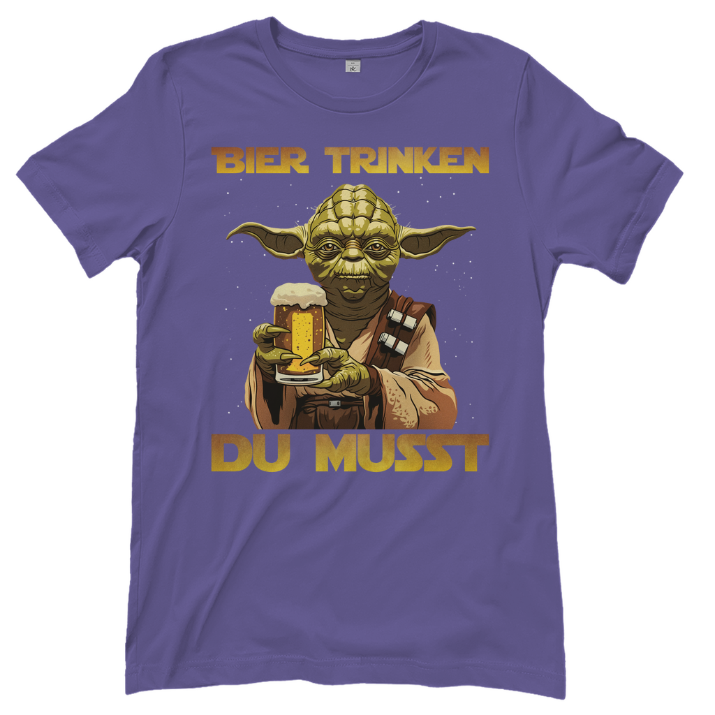 Bier trinken du musst - Yoda Star Wars - Damenshirt Millennial Lilac