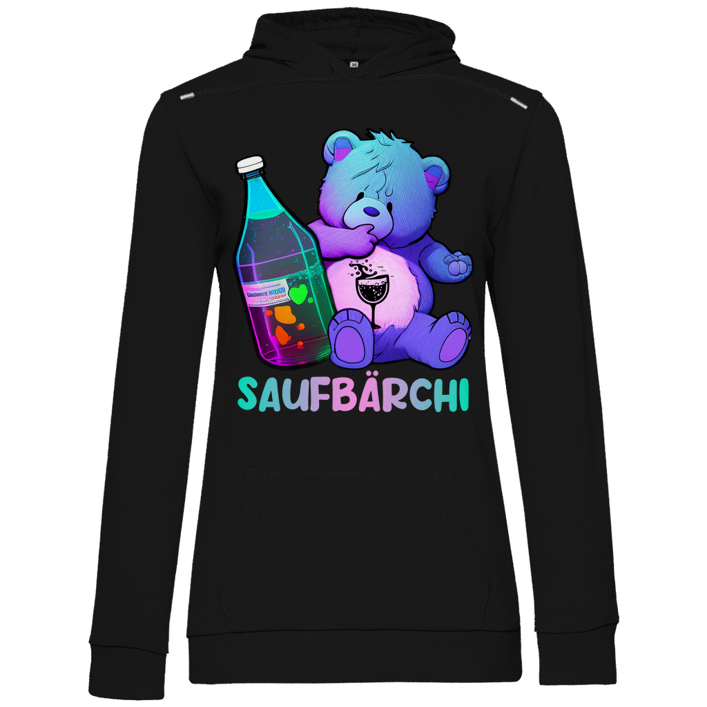 Saufbärchi - Glücksbärchi - Damen Hoodie Black