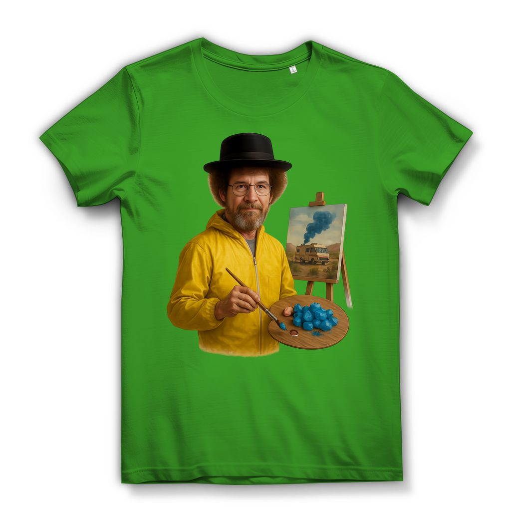 Bob Ross x Walter White Breaking Bad Mashup - Damen Premium Bio T-Shirt Real Green