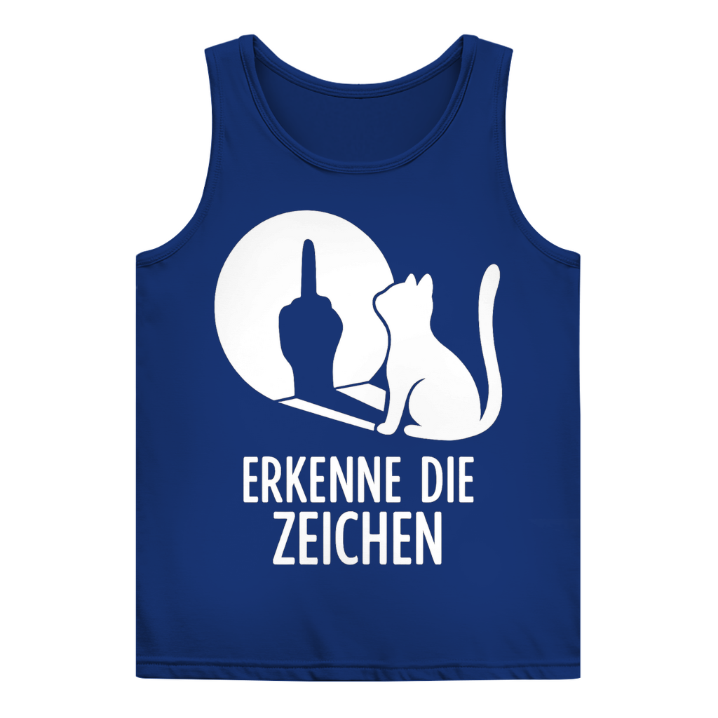 Damen Basic Tank Top Erkenne Die Zeichen Katze Mittelfinger