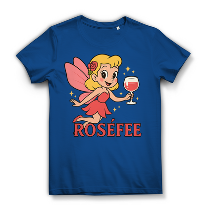 Damen Premium Bio T-Shirt ROSÉFEE – Rosé Wein Fee Motiv aus 100 % Bio-Baumwolle Royal Blue