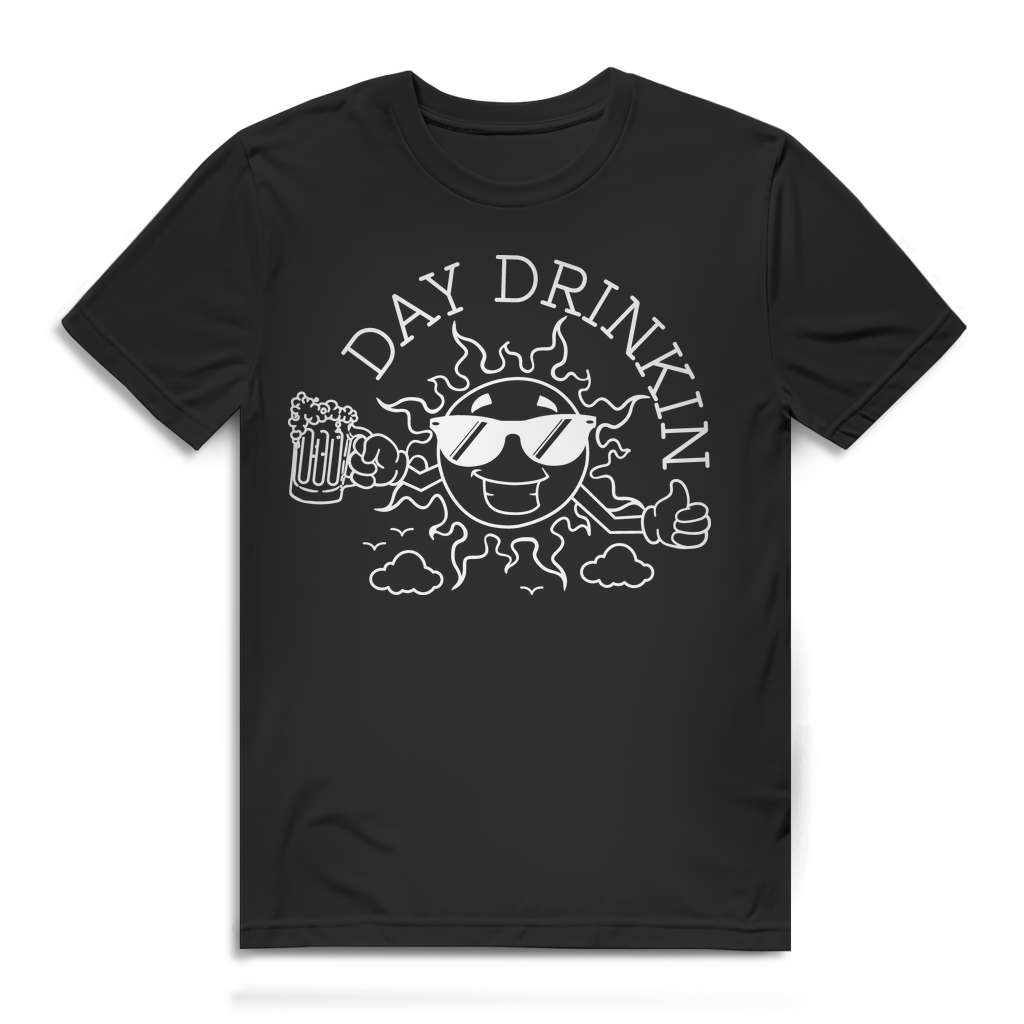 Day Drinkin Shirt mit Sonne und Bierglas – lustiges Sommer Männer T-Shirt Black
