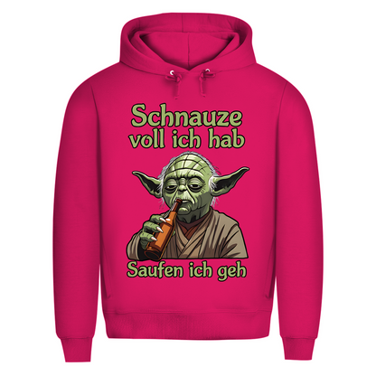 Herren Premium Bio Hoodie Yoda Schnauze Voll Ich Hab Saufen Ich Geh Magenta Pink