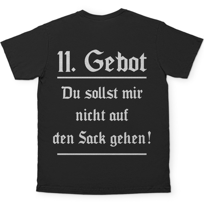 11. Gebot du sollst mir nicht auf den Sack gehen - Herren Shirt Black