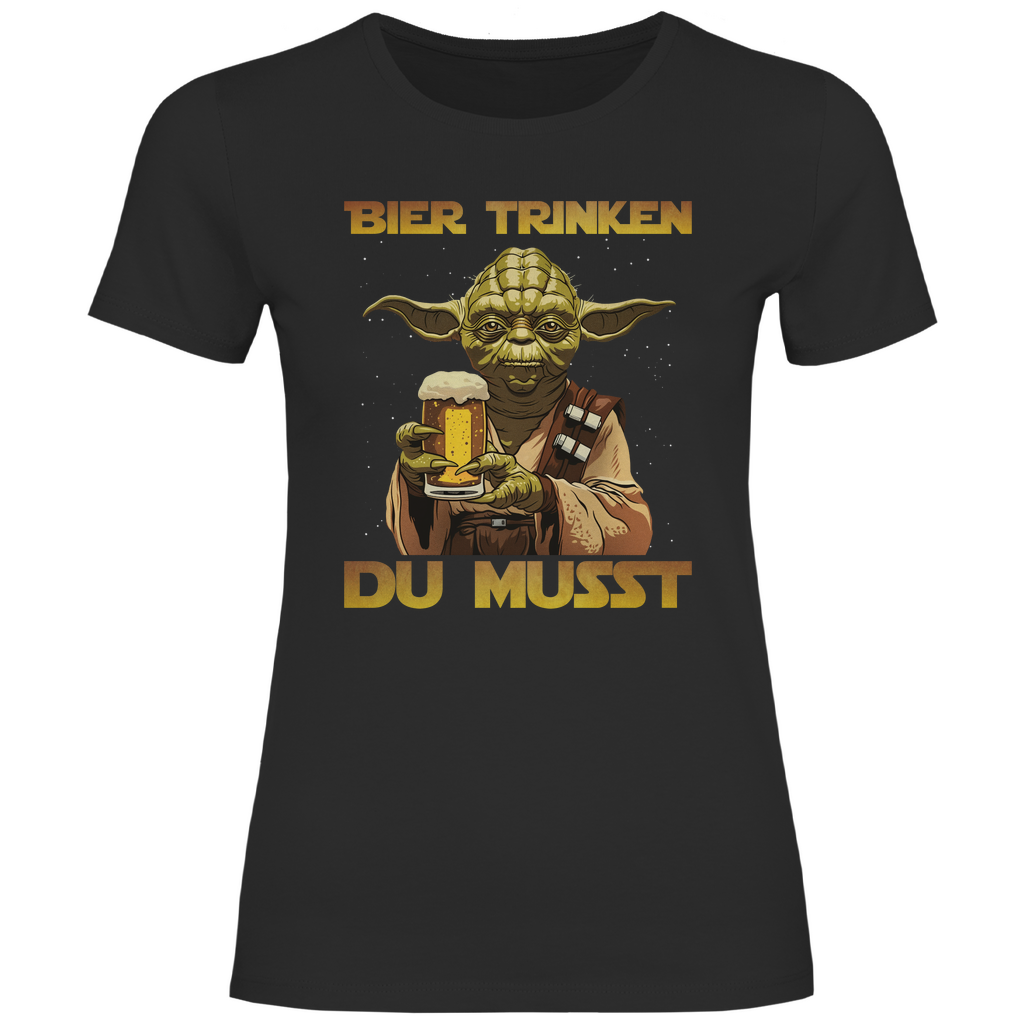 Bier trinken du musst - Yoda Star Wars - Damenshirt