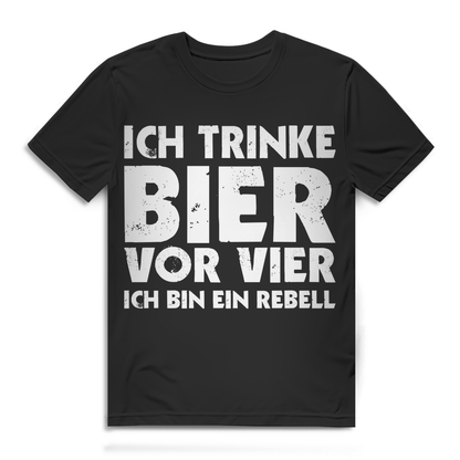 Herren Bio T-Shirt Bier Rebell Spruch Ich trinke Bier vor vier Humor Premium
