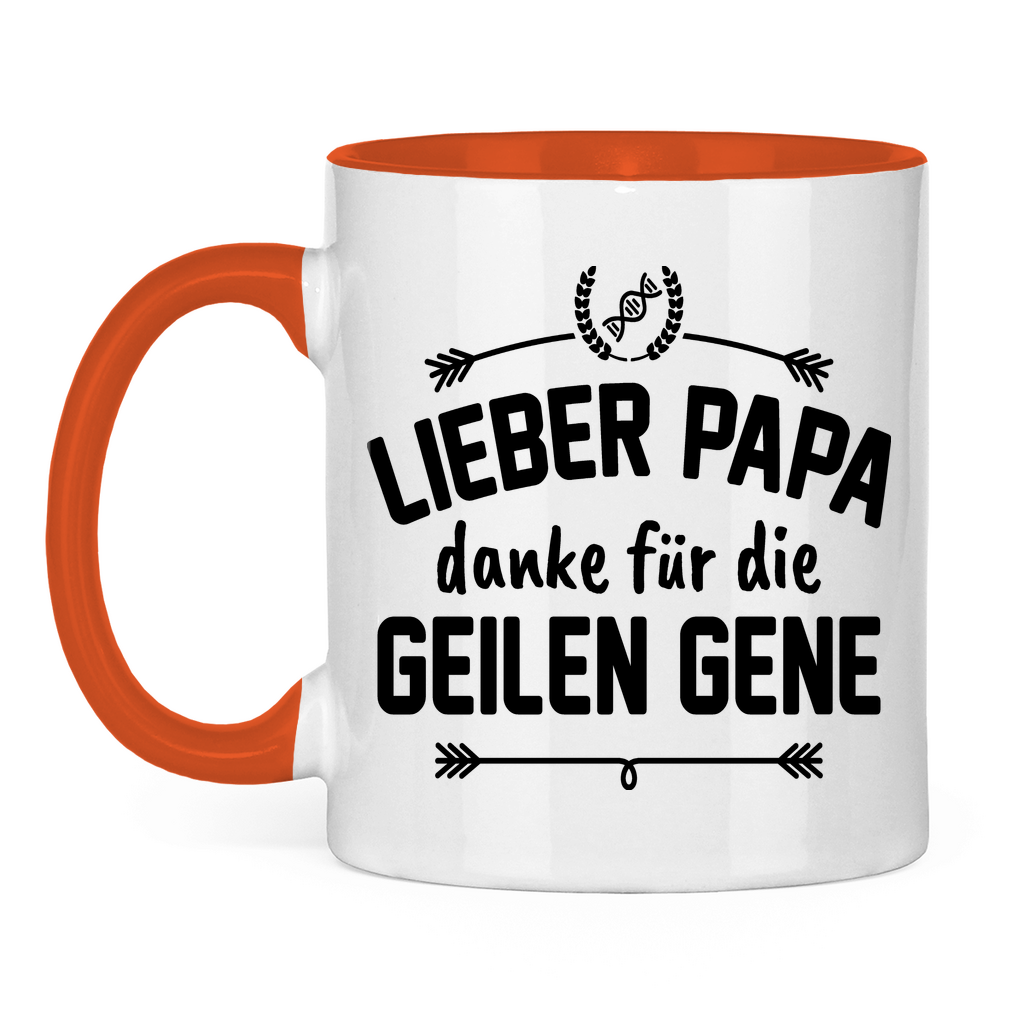 Lieber Papa danke für die geilen Gene - Tasse zweifarbig