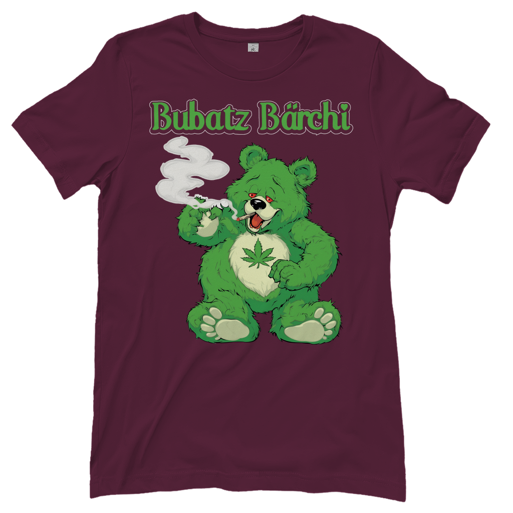 Bubatz Bärchi - Glücksbärchi - Damenshirt Burgundy
