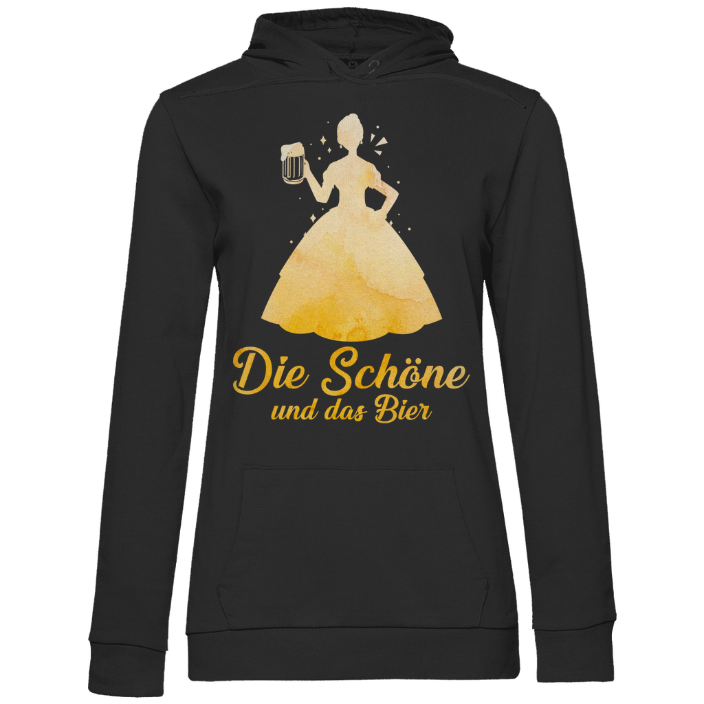 Die schöne und das Bier - Prinzessin Aquarell - Damen Hoodie Black
