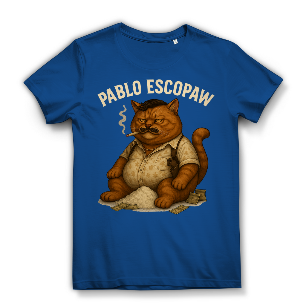 Pablo Escopaw Katze Mafia Escobar - Damen Premium Bio T-Shirt Royal Blue