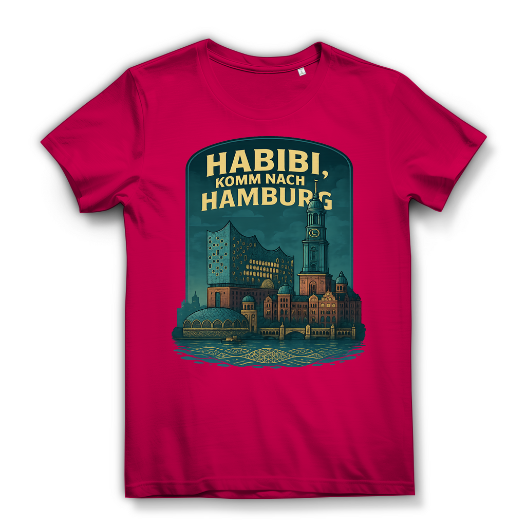 Habibi komm nach Hamburg - Damen Premium Bio T-Shirt Fuchsia