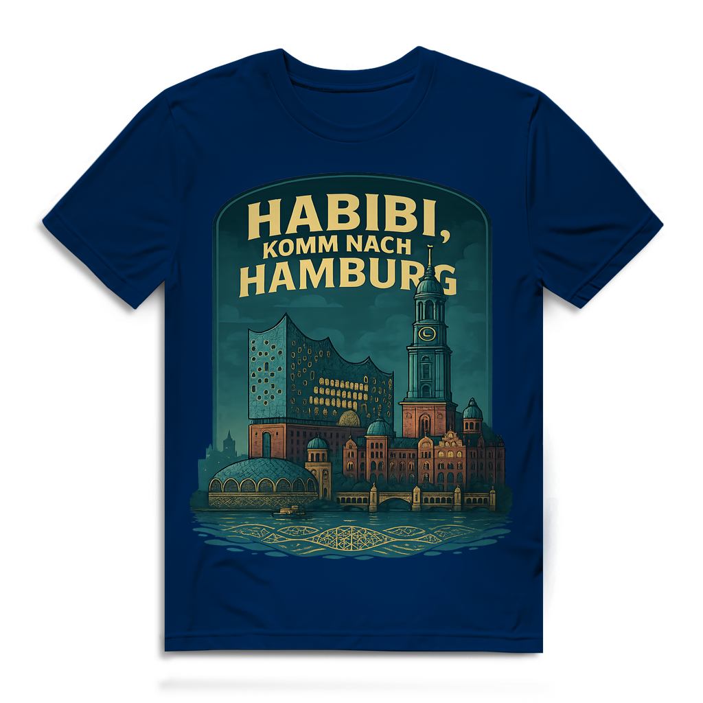Habibi komm nach Hamburg - Herren Premium Bio T-Shirt Navy