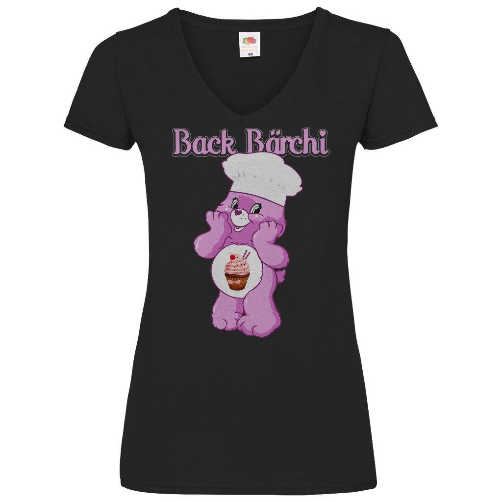 Back Bärchi - Glücksbärchi - V-Neck Damenshirt