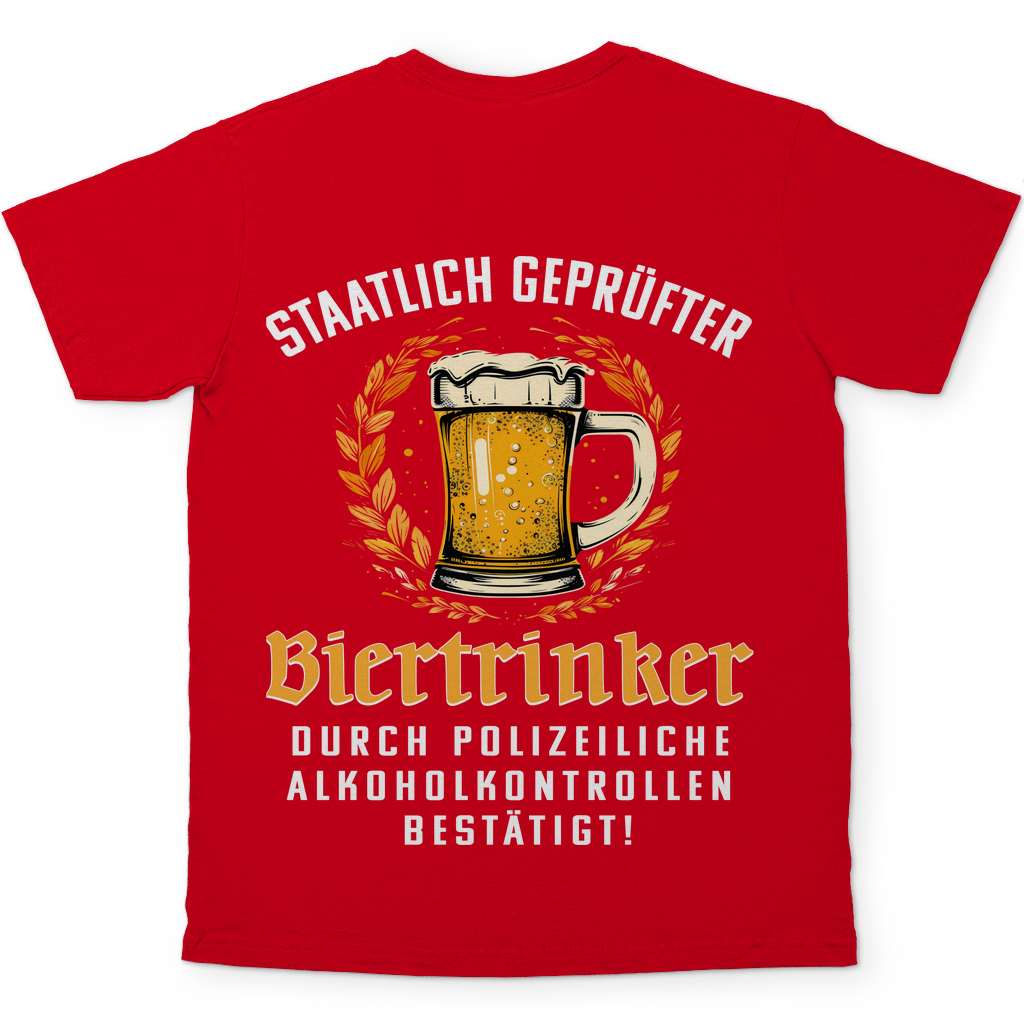 Staatlich geprüfter Biertrinker - Herren Shirt Red