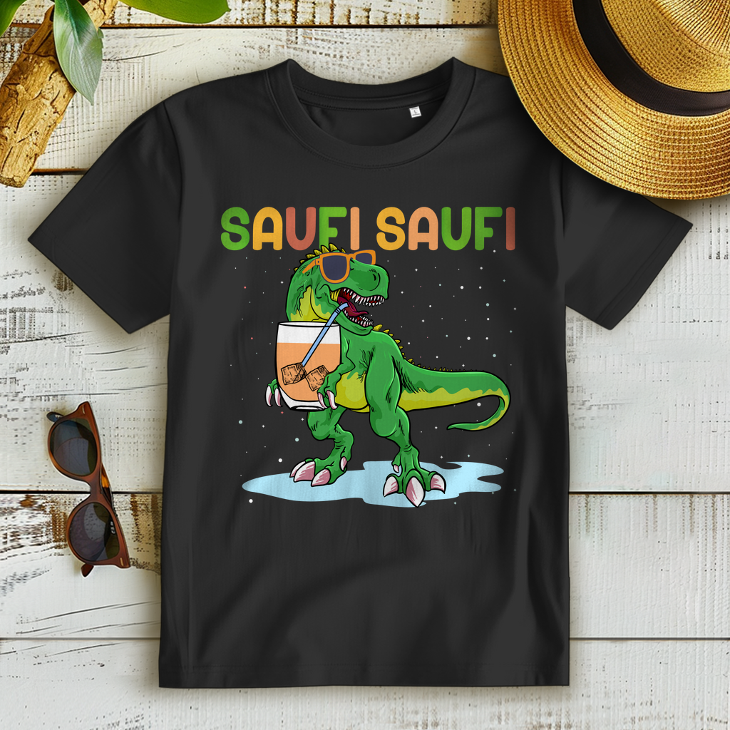 Saufi Saufi Shirt Damen Dinosaurier Fun Cocktail T-Shirt Frauen Party Festival