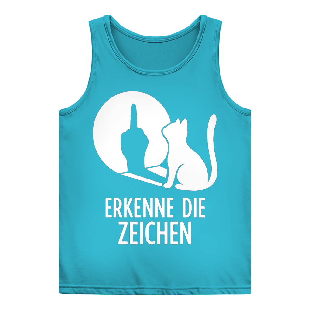 Damen Basic Tank Top Erkenne Die Zeichen Katze Mittelfinger
