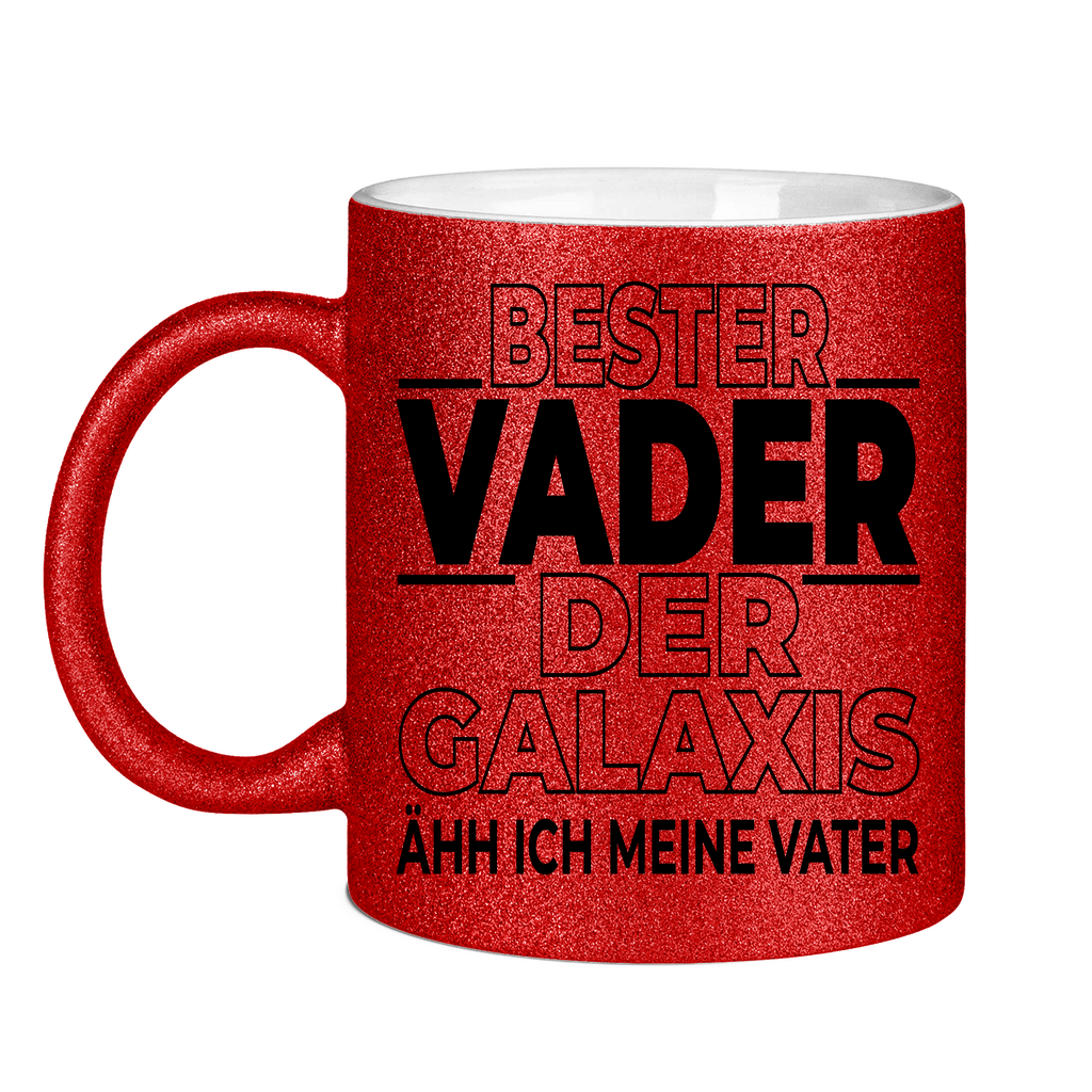 Bester Vader der Galaxis ähh ich meine Vater - Glitzertasse Red Glitter One size
