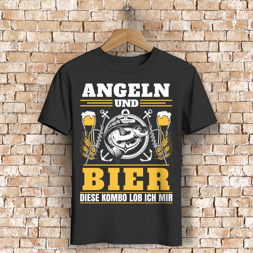 Angler Shirt mit Bier Spruch – Perfekt für Männer die fischen &amp; trinken
