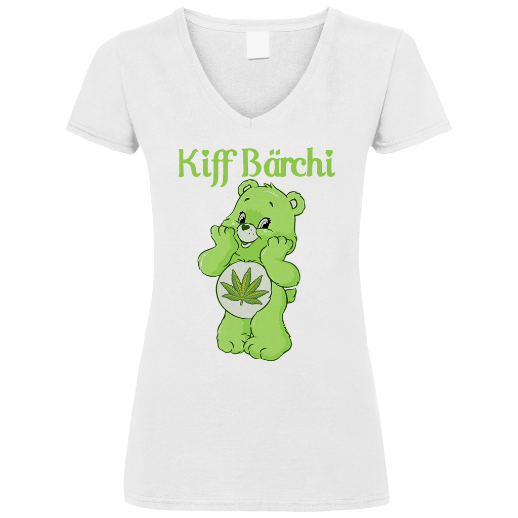 Kiff Bärchi - Glücksbärchi - V-Neck Damenshirt